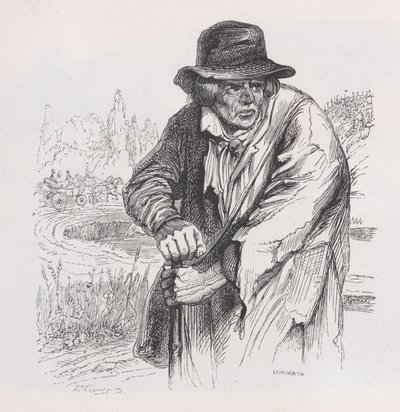 Il vecchio vagabondo dalle Opere complete di Béranger, 1836 da Jean Ignace Isidore Gérard