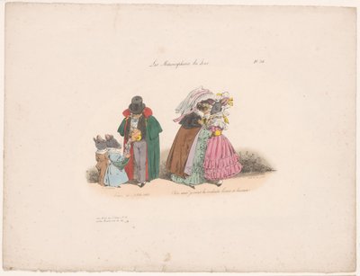 Gatti che si comportano amichevolmente con i topi da Jean Ignace Isidore Gérard Grandville