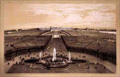 Veduta generale del parco e del palazzo di Versailles, pubblicato da Auguste Bry da Jean Jacottet