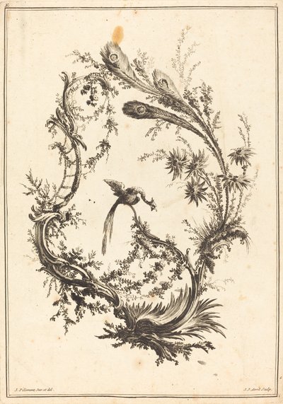 Ornamento con un pavone da Jean Jacques Avril