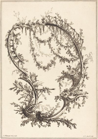Ornamento con un montante e una ringhiera da Jean Jacques Avril