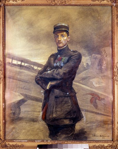 Ritratto di Georges Guynemer (1894-1917). Pilota francese della Prima Guerra Mondiale. 1918. Dipinto di Jean Jacques Berne Bellecour (1874 -?), XX secolo. Parigi, Museo dell