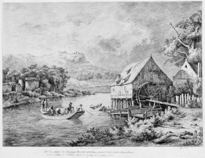Un mulino sulle rive del fiume, 1774 da Jean Jacques Boissieu de