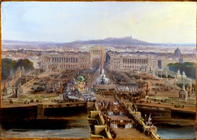 Festa della Concordia il 21 maggio 1848, partenza dalla Place de la Concorde delle corporazioni dei lavoratori verso il Champs de Mars da Jean Jacques Champin