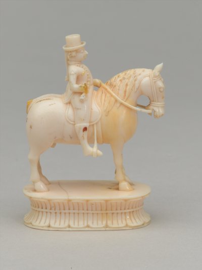 Cavaliere bianco, pezzo degli scacchi, India, circa 1820 da Jean Jacques Champin