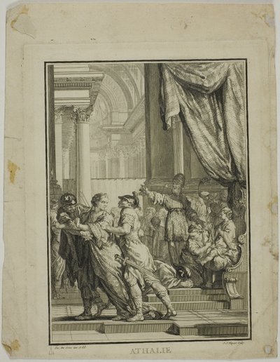 Frontespizio per Athalie, Atto V, Scena VI, dalle Oeuvres di Racine da Jean Jacques Flipart