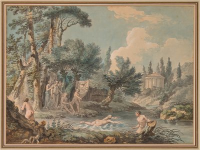 Nudi in un paesaggio da Jean Jacques François Lebarbier, called Le Barbier L’Aîné