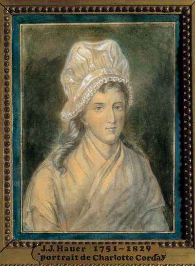 Ritratto di Charlotte Corday da Jean Jacques Hauer