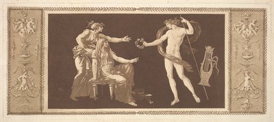 Apollo che incorona le arti, dal Recueil de Différentes Compositions da Jean Jacques Lagrenee