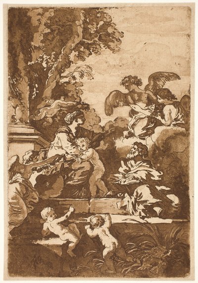 Sacra Famiglia con angeli da Jean Jacques Lagrenee