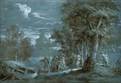 Paesaggio con una Scena da Télémaque di Fénelon, 1780 da Jean Jacques Lagrenee