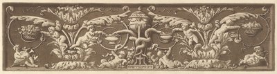 Fregio ornamentale con putti e serpenti intrecciati, da Recueil de Différentes Compositi..., 1784 da Jean Jacques Lagrenee