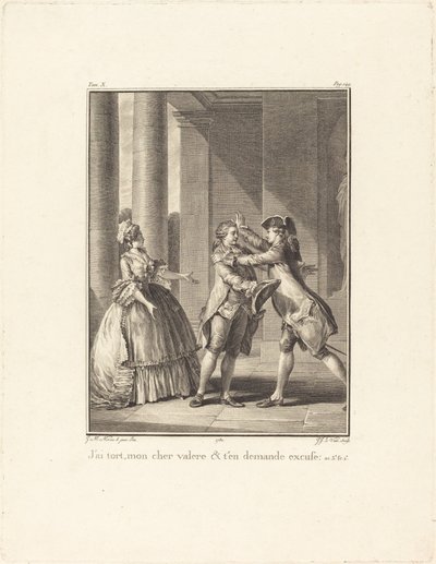 Ho torto, mio caro Valère, e ti chiedo scusa da Jean Jacques Le Veau after Jean Michel Moreau