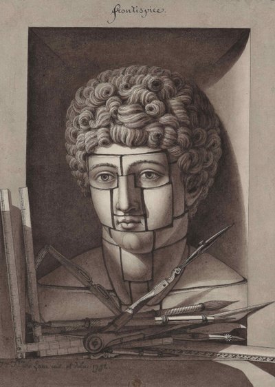 Frontespizio del Nuovo metodo applicato ai principi elementari del disegno, 1792 da Jean Jacques Lequeu