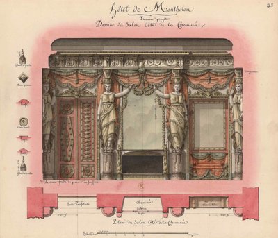 Hôtel Montholon. Progetto di salone, 1786 da Jean Jacques Lequeu