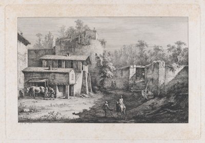 Paesaggio con maniscalco, vista di Terrebasse, Francia da Jean Jacques de Boissieu