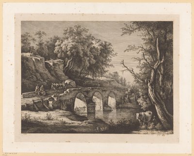 Paesaggio con figure su un ponte di pietra da Jean Jacques de Boissieu