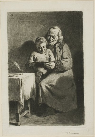 Vecchio con un ragazzo che legge da Jean Jacques de Boissieu