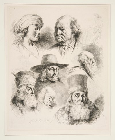 Sette teste di ritratto da Jean Jacques de Boissieu