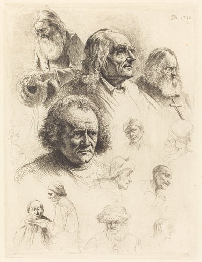 Tredici studi di teste da Jean Jacques de Boissieu
