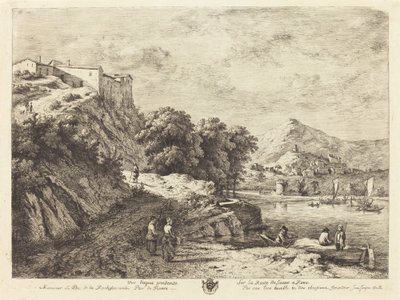 Vista di Aqua Pendente sulla strada da Siena a Roma da Jean Jacques de Boissieu