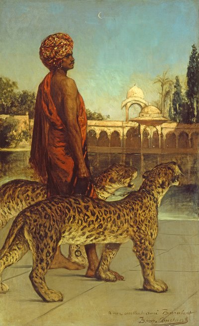 La guardia del palazzo con due leopardi da Jean Joseph Benjamin Constant