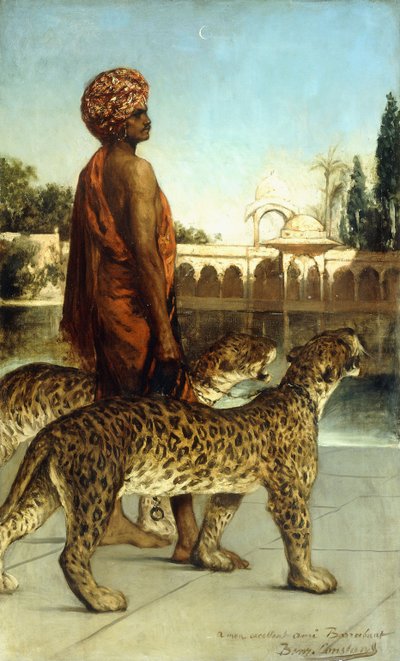 La guardia del palazzo con due leopardi da Jean Joseph Benjamin Constant