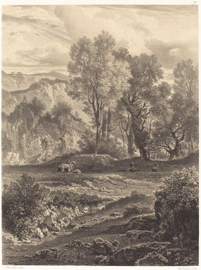 Paesaggio con pecore da Jean Joseph François Bellel