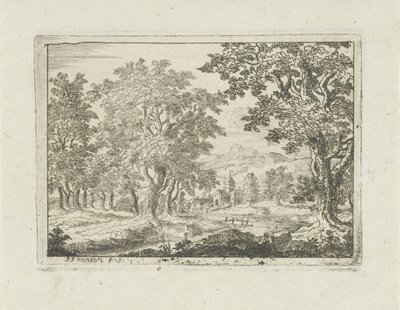 Paesaggio fluviale alberato da Jean Joseph Hanson