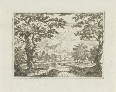 Villaggio su un fiume da Jean Joseph Hanson