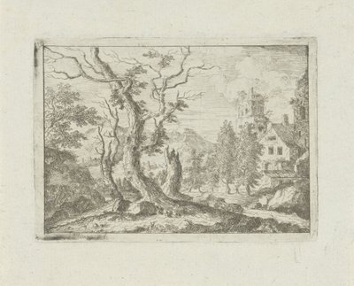 Tre alberi morti su una collina da Jean Joseph Hanson