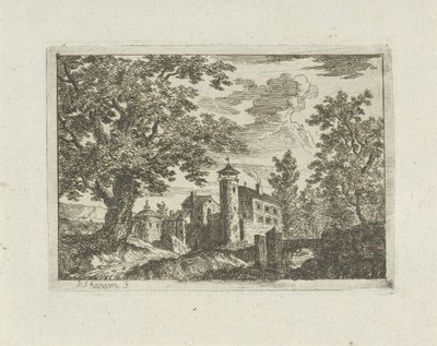 Castello in un paesaggio da Jean Joseph Hanson