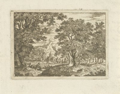 Paesaggio con edificio in pietra da Jean Joseph Hanson