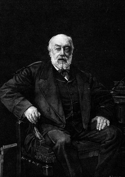 Ritratto di Gustave Nadaud (1820-1893), cantante francese. Incisione dal dipinto di Jean Joseph Weerts (1849-1927). In Le Monde Illustré n. 1252 del 26 marzo 1881. da Jean Joseph Weerts