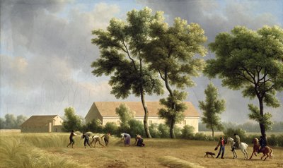 Paesaggio in Ile-de-France con mietitori, 1802 da Jean Joseph Xavier Bidauld