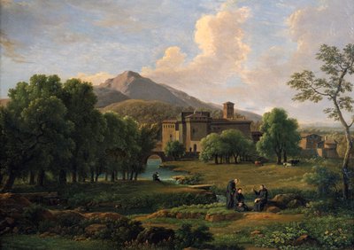 Veduta del convento di Grotta Ferrata, vicino a Roma da Jean Joseph Xavier Bidauld