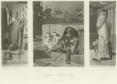 Omero mendicante (incisione) da Jean Jules Antoine Lecomte du Nouy