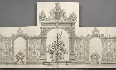 Progetto delle Grandi Griglie posizionate sulla Piazza Reale di Nancy nel 1755 per ordine di S. M. il Re da Jean Lamour