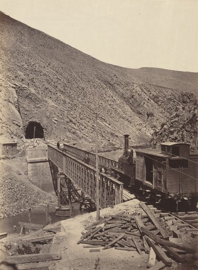 Ponte e galleria sul Jalon, da Madrid a Saragozza, 1860-1865 ca. 1860-1865 (foto) da Jean Laurent