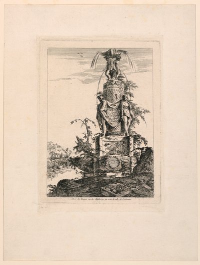 Disegno per una fontana fantastica da Jean Laurent Legeay