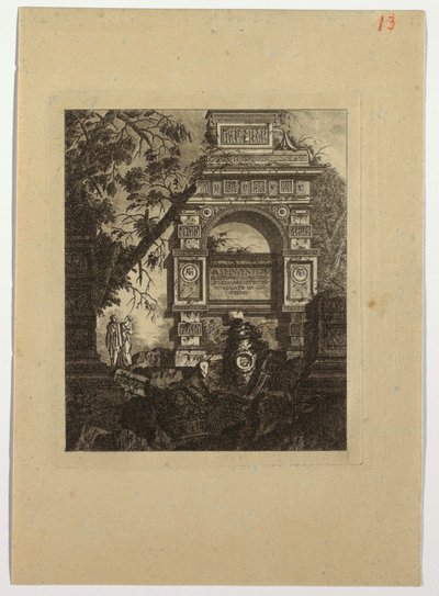Frontespizio, vasi invenzione, da "Collection de divers sujets de vases, tombeaux, ruines et fontaines, utile aux artistes..." da Jean Laurent Legeay