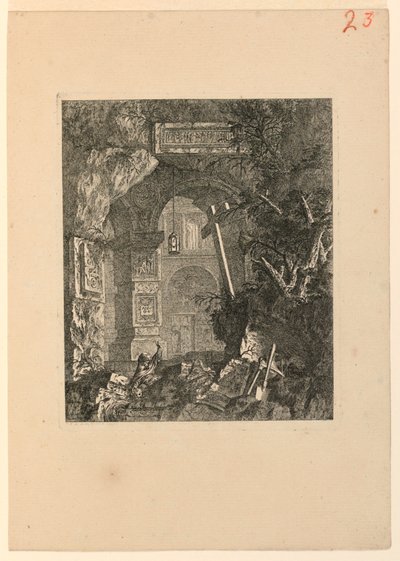 San Francesco (?) in un Paesaggio di Rovine da Jean Laurent Legeay