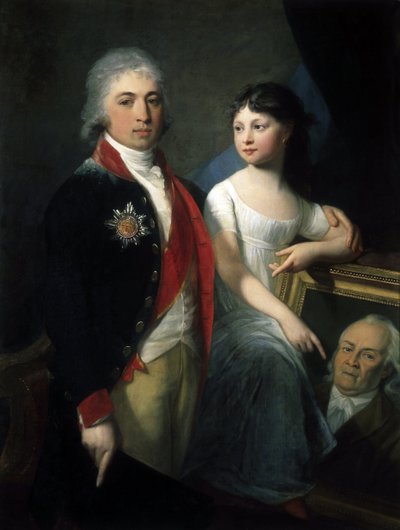 Ritratto dello scrittore e statista russo Ivan Matveievitch Muravyov Apostol con sua figlia - Jean Laurent Monnier da Jean Laurent Monnier