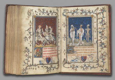 f.321v-322r dal Libro di preghiere di Bonne di Lussemburgo, Duchessa di Normandia da Jean Le and workshop (attr. to) Noir