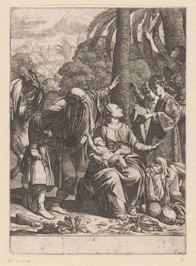 Riposo durante la fuga in Egitto da Jean Leclerc