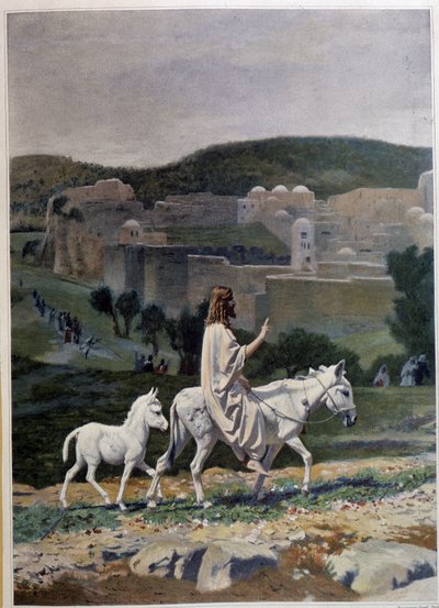 Ingresso di Cristo a Gerusalemme nel giorno delle Palme. Incisione da un dipinto di Jean Léon Gérôme da Jean Leon (after) Gerome