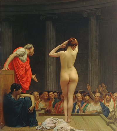 Un mercato degli schiavi romano da Jean Leon Gerome