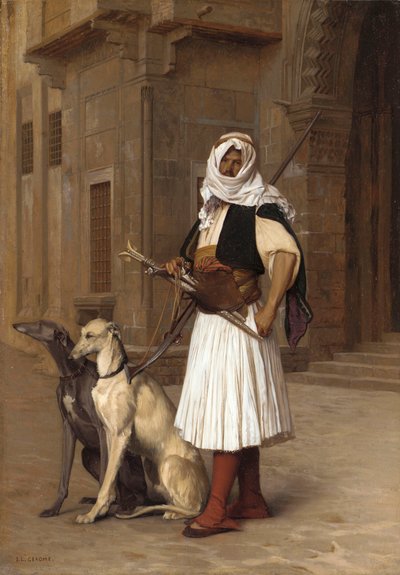 Anaute con due cani Whippets, 1867 da Jean Leon Gerome