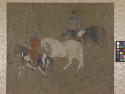 Cavalieri che conducono un cavallo bianco da Jean Leon Gerome