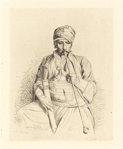 Arabo Seduto con Pipa da Jean Leon Gerome